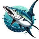 blue marlin tattoo design idea
