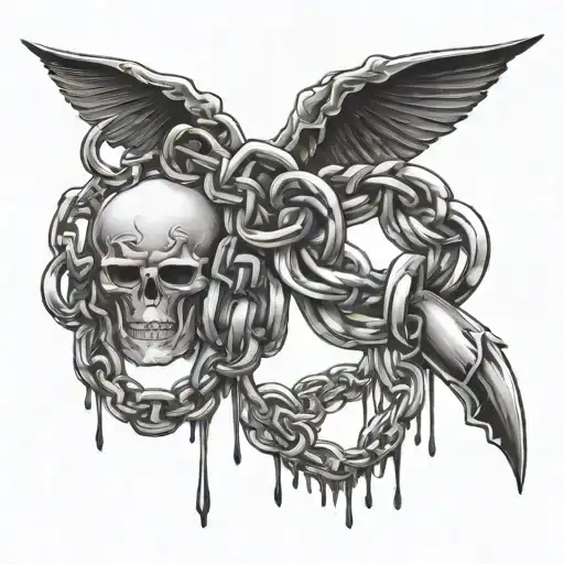 chains and echoes whisper and darkness tattoo design idea