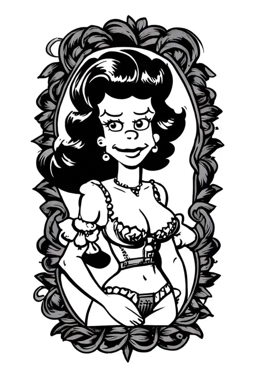 Maggie Simpson character sexy looking tattoo design idea