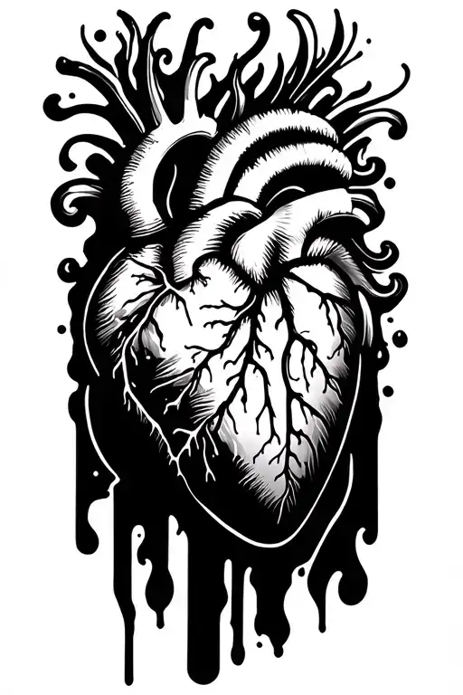 heart abstract tattoo design idea