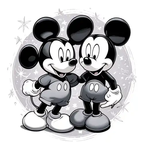 wish upon a star Disney Mickey and minnie tattoo design idea