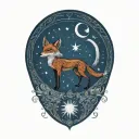 Fox spider witch moon intertwined representing the client's tattoo design idea