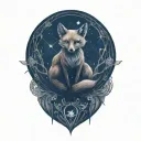 Fox spider witch moon intertwined representing the client's tattoo design idea