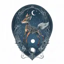 Fox spider witch moon intertwined representing the client's tattoo design idea