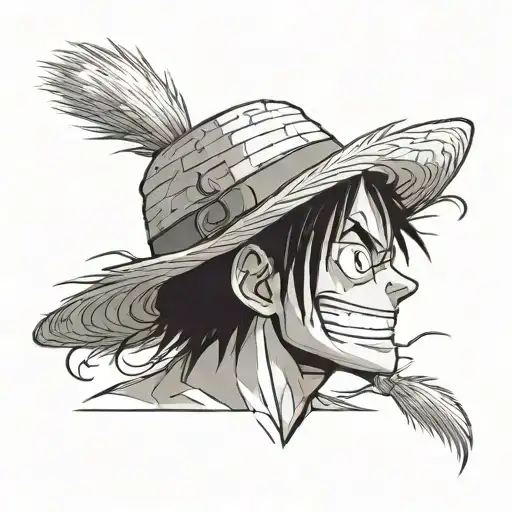 straw hat of luffy tattoo design idea