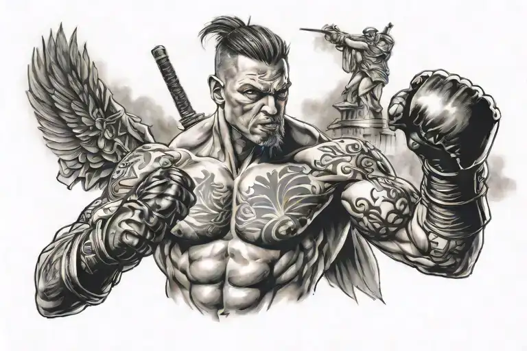 Humble fighter tattoo design idea