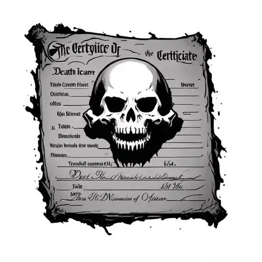 object "death certificate" of The Binding of Isaac tattoo design idea
