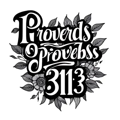 "Proverbs 31:3" cursive text tattoo design idea