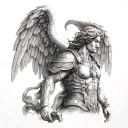 archangel raphael upper arm tattoo design idea