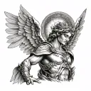 archangel raphael upper arm tattoo design idea