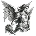 archangel raphael upper arm tattoo design idea