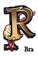 mini dumpling with R initial  tattoo design idea