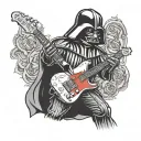 darth vader plays telecaster guitar tattoo design idea