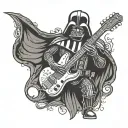 darth vader plays telecaster guitar tattoo design idea