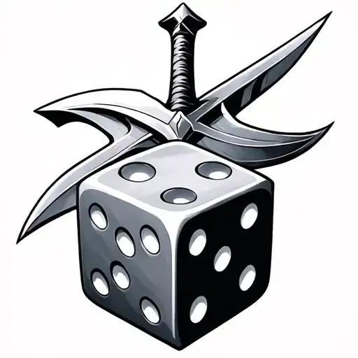 Dice Sword tattoo design idea