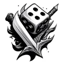 Dice Sword tattoo design idea