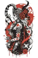 viking witch evil tattoo design idea