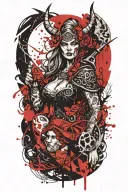 viking witch evil tattoo design idea