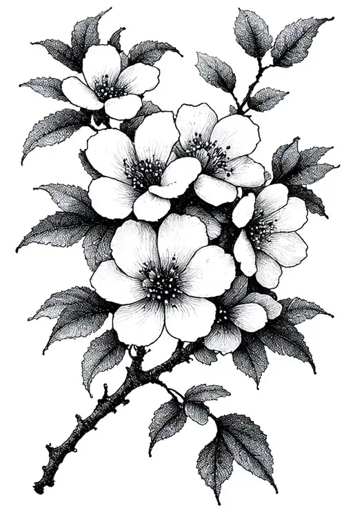 plum blossoms tattoo design idea