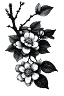 plum blossoms tattoo design idea