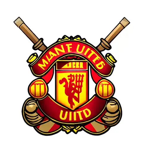 man utd badge incorporated into the design tattoo design idea