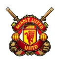 man utd badge incorporated into the design tattoo design idea