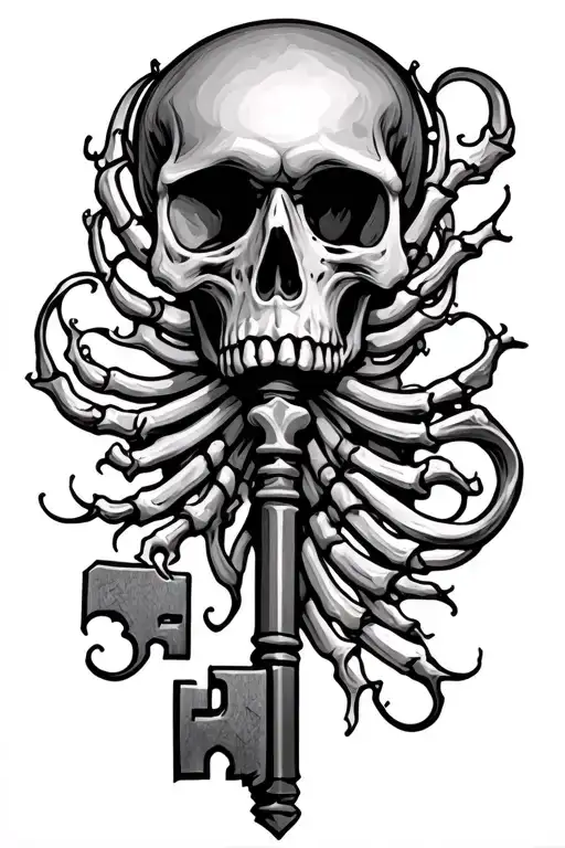 Skeleton Key tattoo design idea
