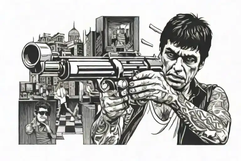 scarface tony montana tattoo design idea