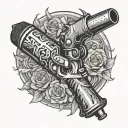 welding torch masc body tattoo design idea