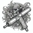 welding torch masc body tattoo design idea