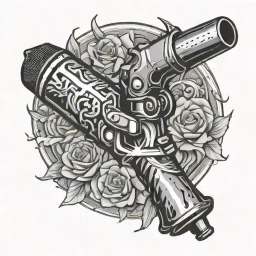 welding torch masc body tattoo design idea