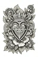 claddagh ring with mountians range reflected tattoo design idea