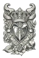 claddagh ring with mountians range reflected tattoo design idea