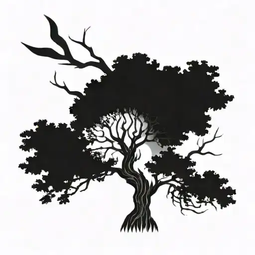 Tree where the branches turn into lightning  tattoo design idea