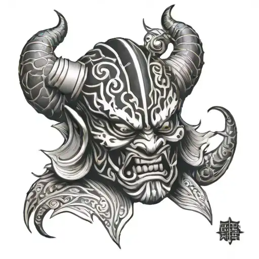 starwars japanese oni mask tattoo design idea