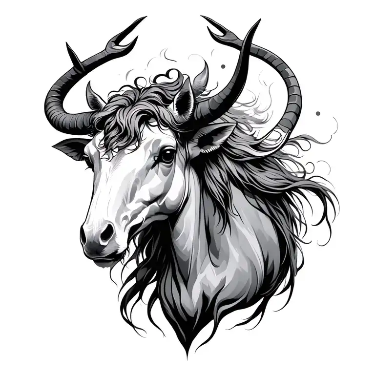 Sagittarius and Taurus tattoo design idea