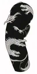 small kid fights dragon tattoo design idea