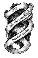 the sentence Бригада Свободы in slavic style tattoo tattoo design idea