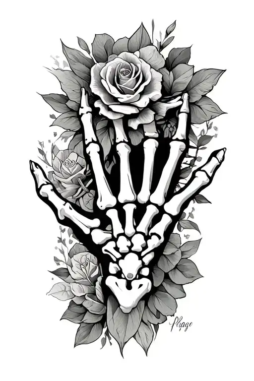 my peace in words with skeleton hands on my wrist tattoo tattoo design idea