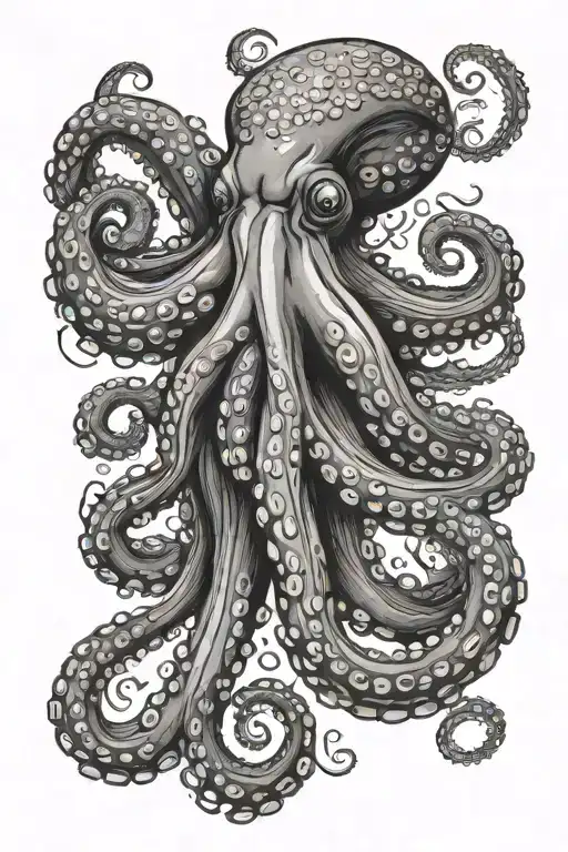 octopus wrapping its tentacles tattoo design idea