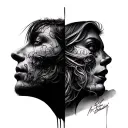 Split Personality tattoo design idea