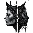 Split Personality tattoo design idea