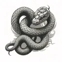 snake Gemini tattoo design idea