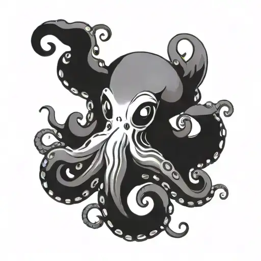 a cute anime octopus making tattoos tattoo design idea