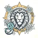 lion libra virgo taurus tattoo design idea