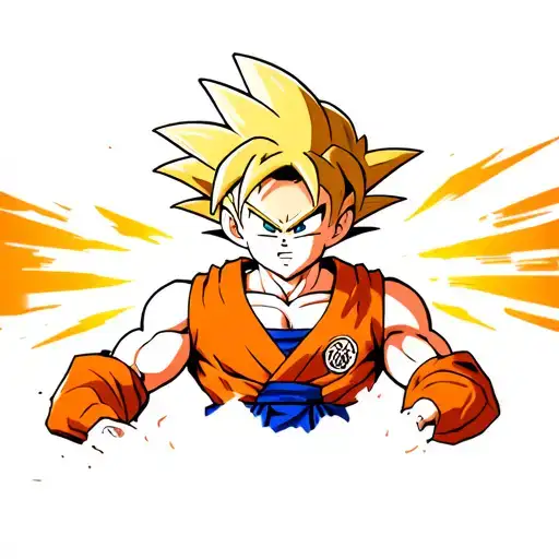 Goku powering tattoo design idea