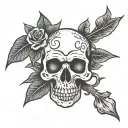 simple skull doodle tattoo design idea