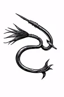 fishing hook tattoo design idea