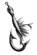 fishing hook tattoo design idea