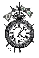 time is money tattoo design idea